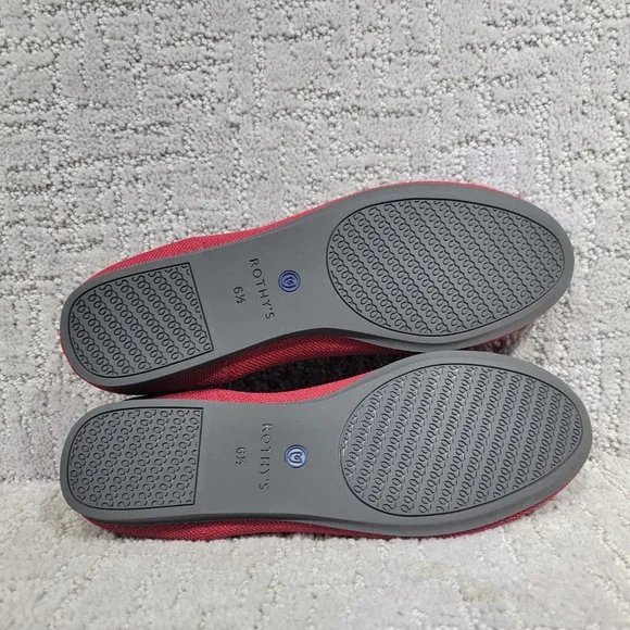 Rothy’s The Flat Scooter Red Round Toe Slip On Shoes Women's Size US 6, 6.5, 10 - Picture 6 of 9